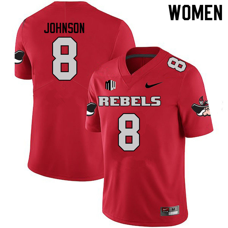 Women #8 Darius Johnson UNLV Rebels College Football Jerseys Sale-Scarlet